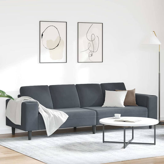 Living Room Couch Dark Grey 250 x 77 x 76 cm