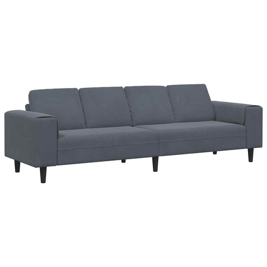 Living Room Couch Dark Grey 250 x 77 x 76 cm