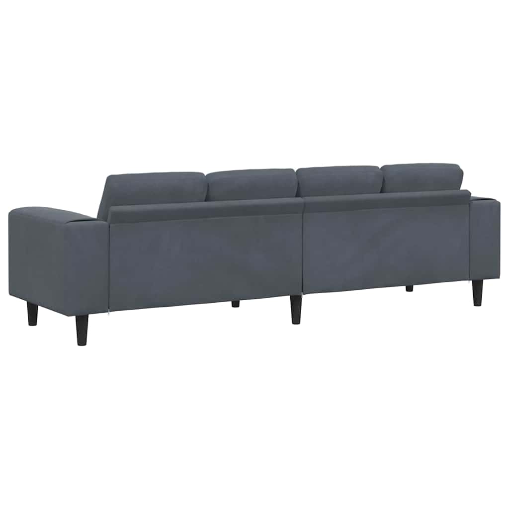 Living Room Couch Dark Grey 250 x 77 x 76 cm