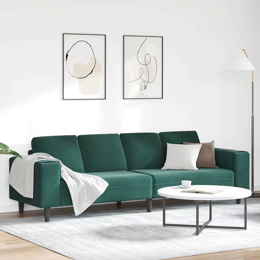 Living Room Couch Dark Green 250 x 77 x 76 cm