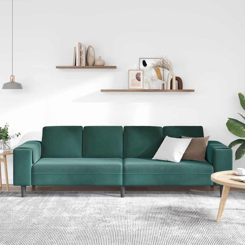 Living Room Couch Dark Green 250 x 77 x 76 cm