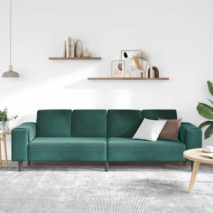 Living Room Couch Dark Green 250 x 77 x 76 cm