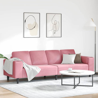 Living Room Couch Pink 250 x 77 x 76 cm