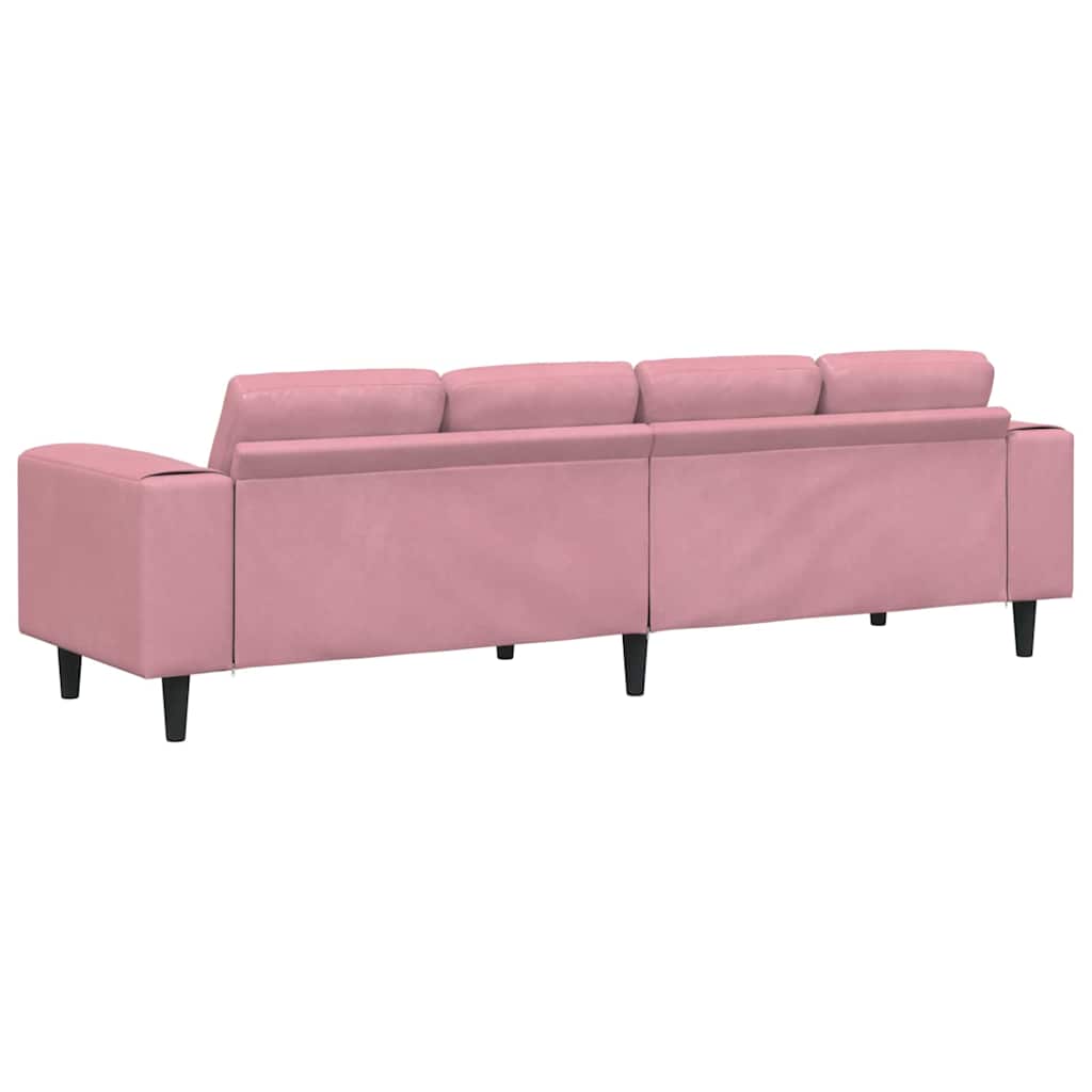 Living Room Couch Pink 250 x 77 x 76 cm