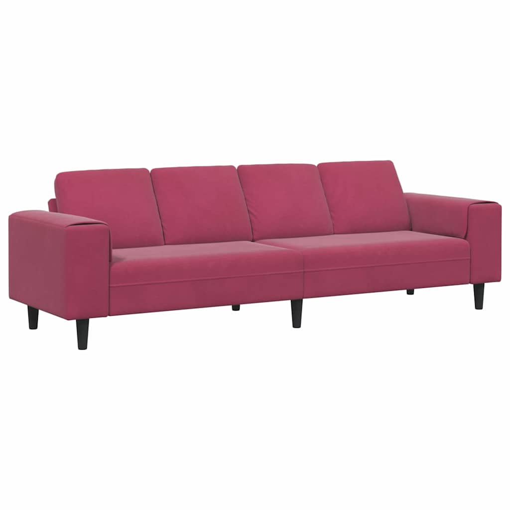Living Room Couch Wine Red 250 x 77 x 76 cm