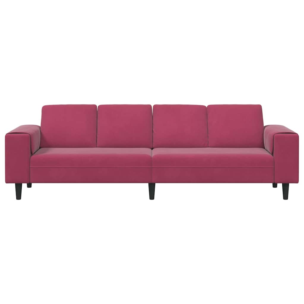 Living Room Couch Wine Red 250 x 77 x 76 cm