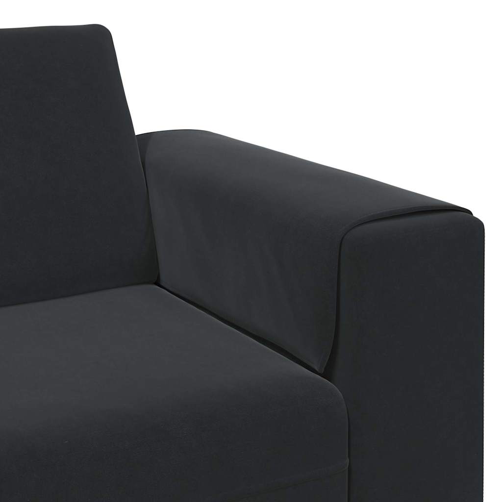 Living Room Couch Black 250 x 77 x 76 cm