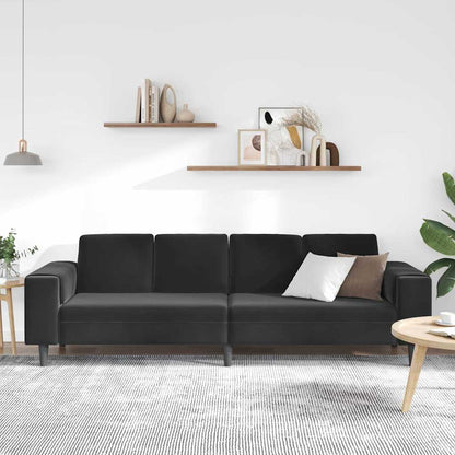 Living Room Couch Black 250 x 77 x 76 cm