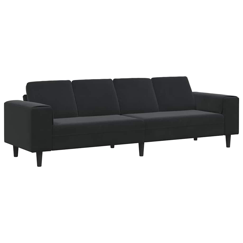 Living Room Couch Black 250 x 77 x 76 cm