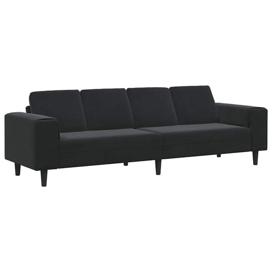 Living Room Couch Black 250 x 77 x 76 cm