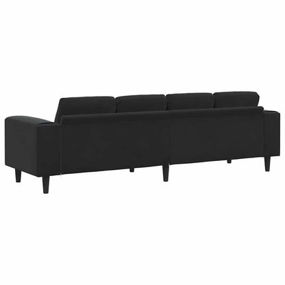 Living Room Couch Black 250 x 77 x 76 cm