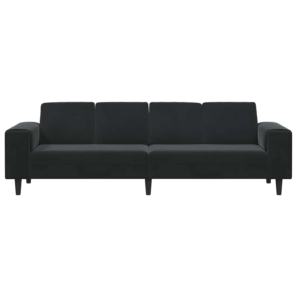 Living Room Couch Black 250 x 77 x 76 cm