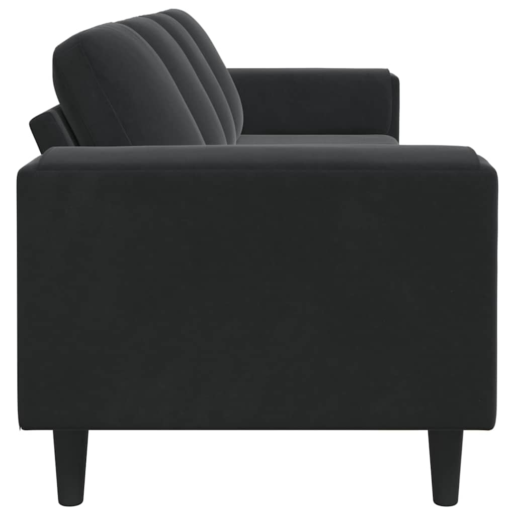 Living Room Couch Black 250 x 77 x 76 cm