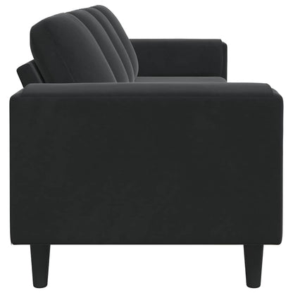 Living Room Couch Black 250 x 77 x 76 cm