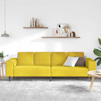 Living Room Couch Yellow 250 x 77 x 76 cm
