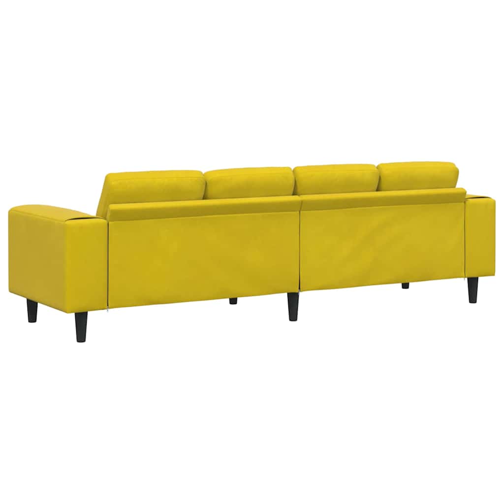 Living Room Couch Yellow 250 x 77 x 76 cm