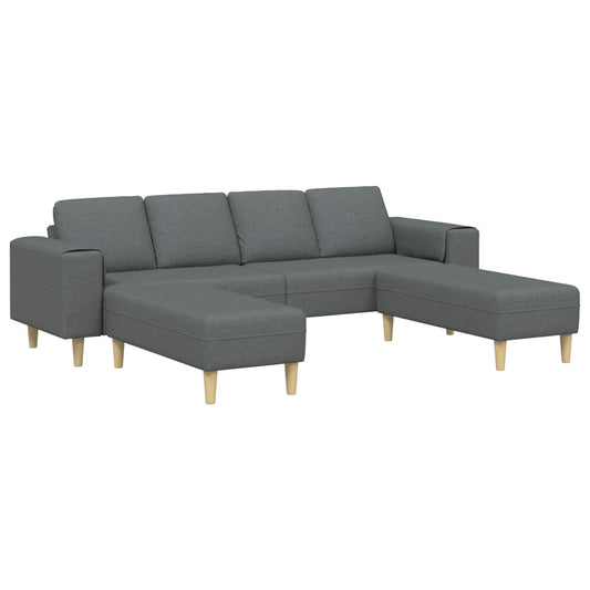 Living Room Couch 3 pcs Dark Grey Polyester