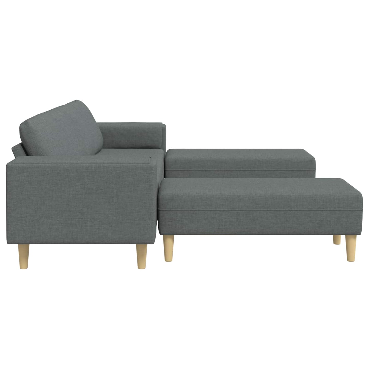 Living Room Couch 3 pcs Dark Grey Polyester