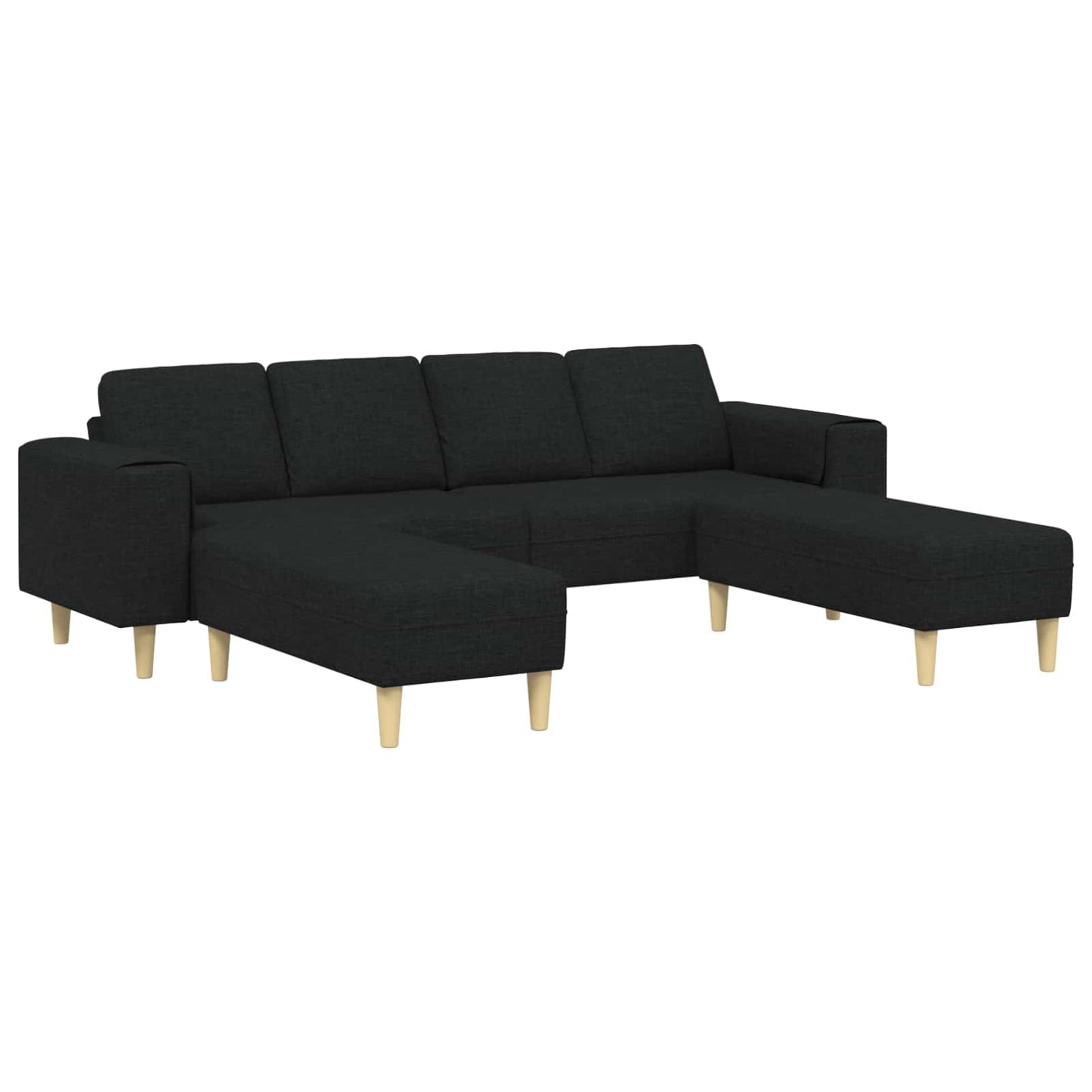 Living Room Couch 3 pcs Black Polyester