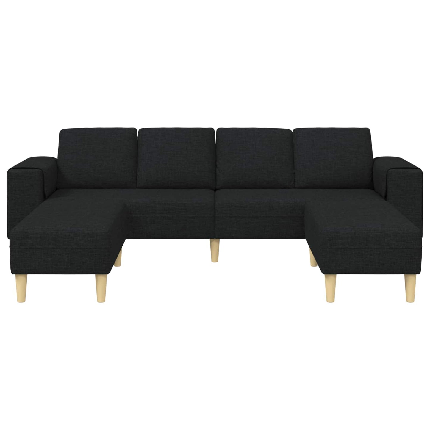 Living Room Couch 3 pcs Black Polyester