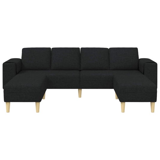Living Room Couch 3 pcs Black Polyester