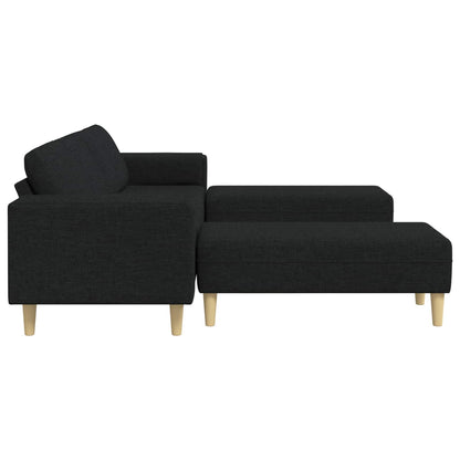 Living Room Couch 3 pcs Black Polyester