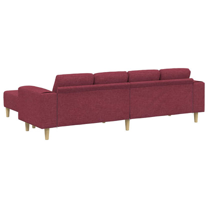 Living Room Couch 3 pcs Wine Red Polyester