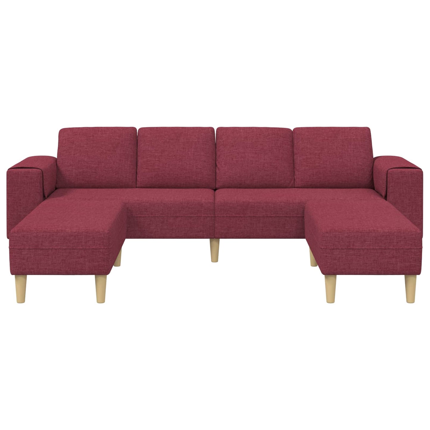 Living Room Couch 3 pcs Wine Red Polyester