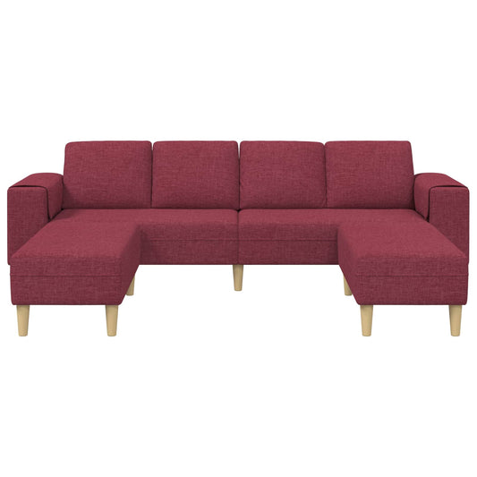 Living Room Couch 3 pcs Wine Red Polyester
