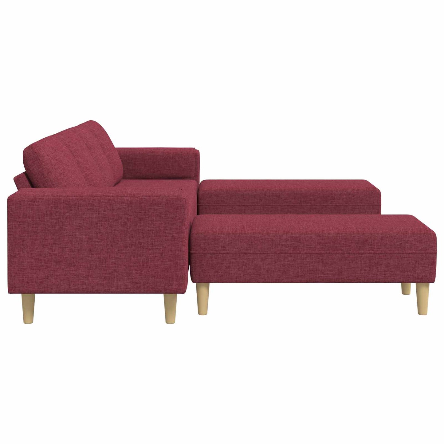 Living Room Couch 3 pcs Wine Red Polyester