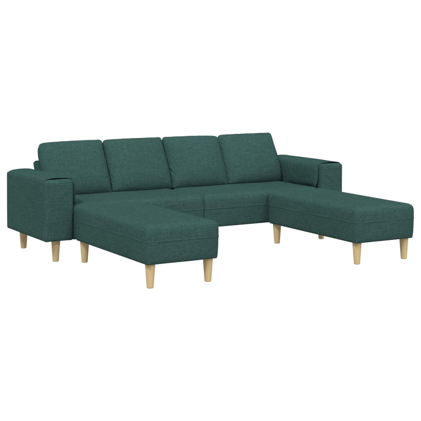 Living Room Couch 3 pcs Dark Green Polyester