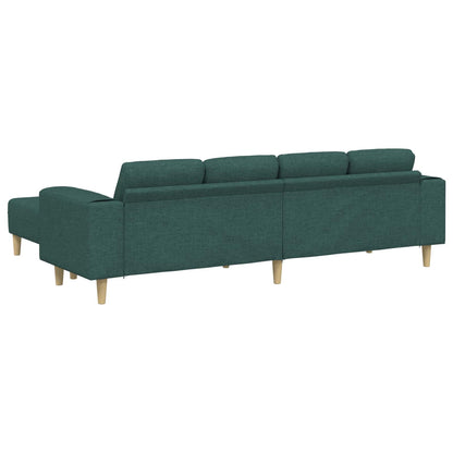 Living Room Couch 3 pcs Dark Green Polyester