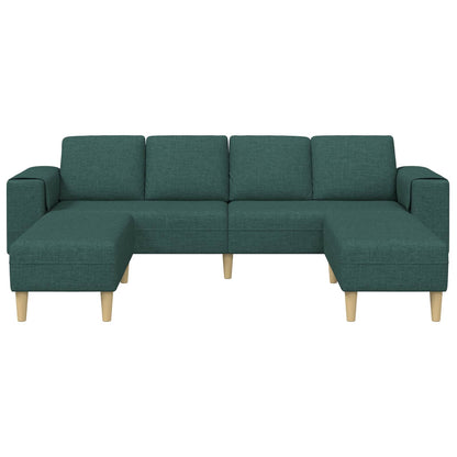 Living Room Couch 3 pcs Dark Green Polyester