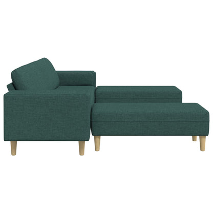 Living Room Couch 3 pcs Dark Green Polyester
