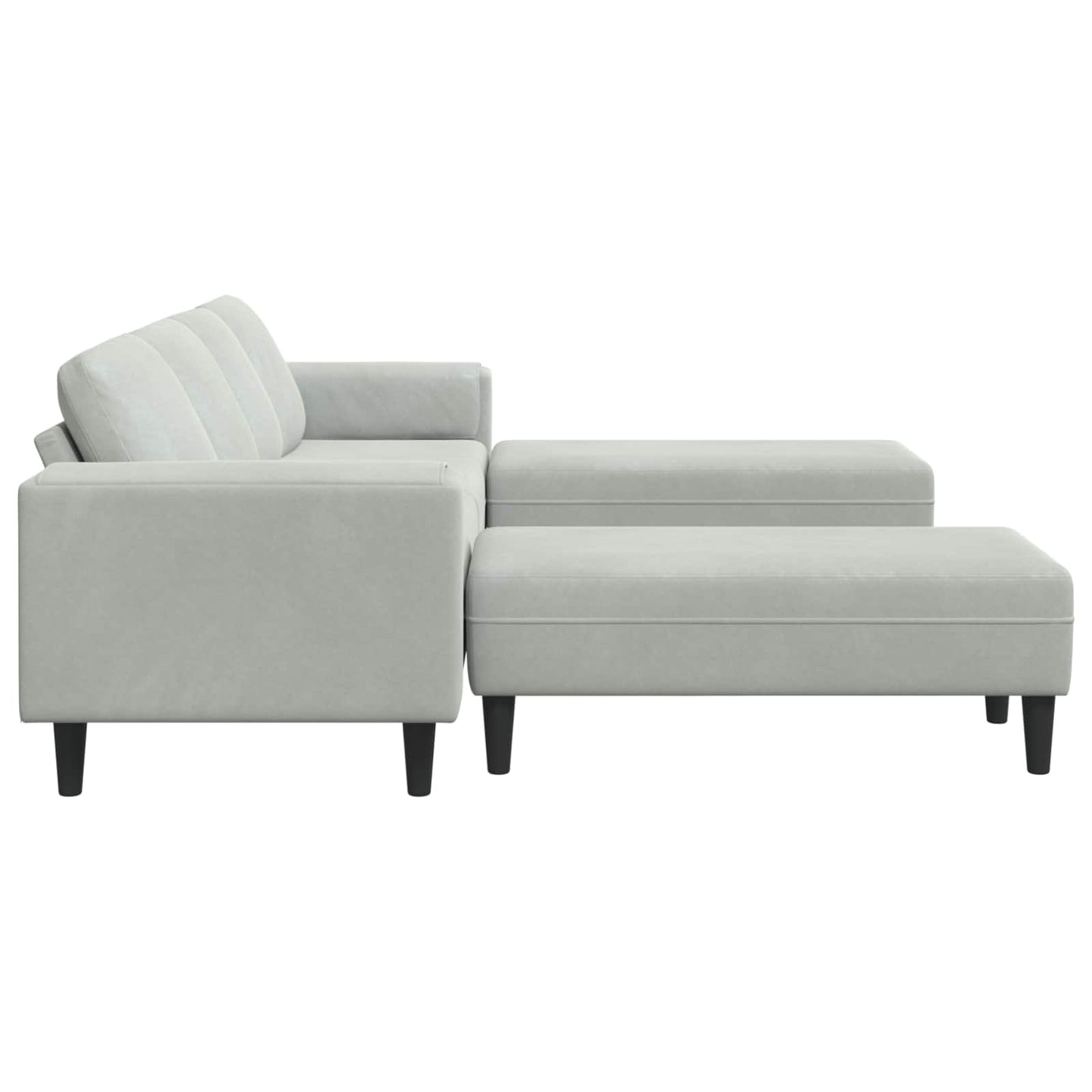 Living Room Couch 3 pcs Light Grey