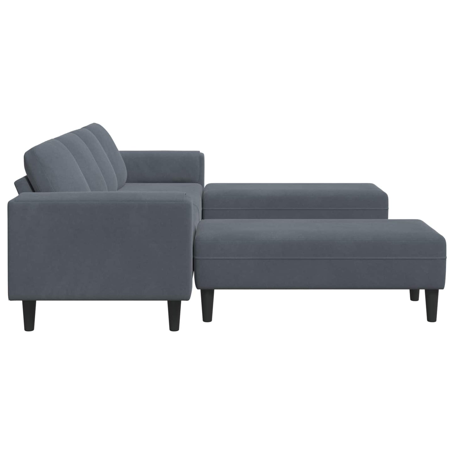 Living Room Couch 3 pcs Dark Grey