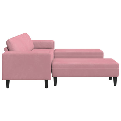 Living Room Couch 3 pcs Pink