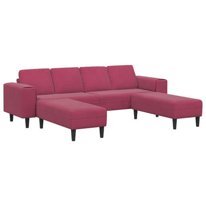 Living Room Couch 3 pcs Wine Red