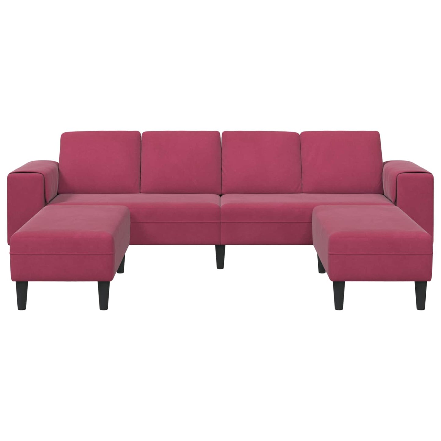 Living Room Couch 3 pcs Wine Red