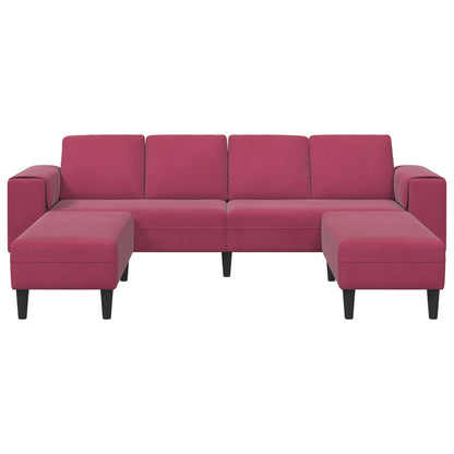 Living Room Couch 3 pcs Wine Red
