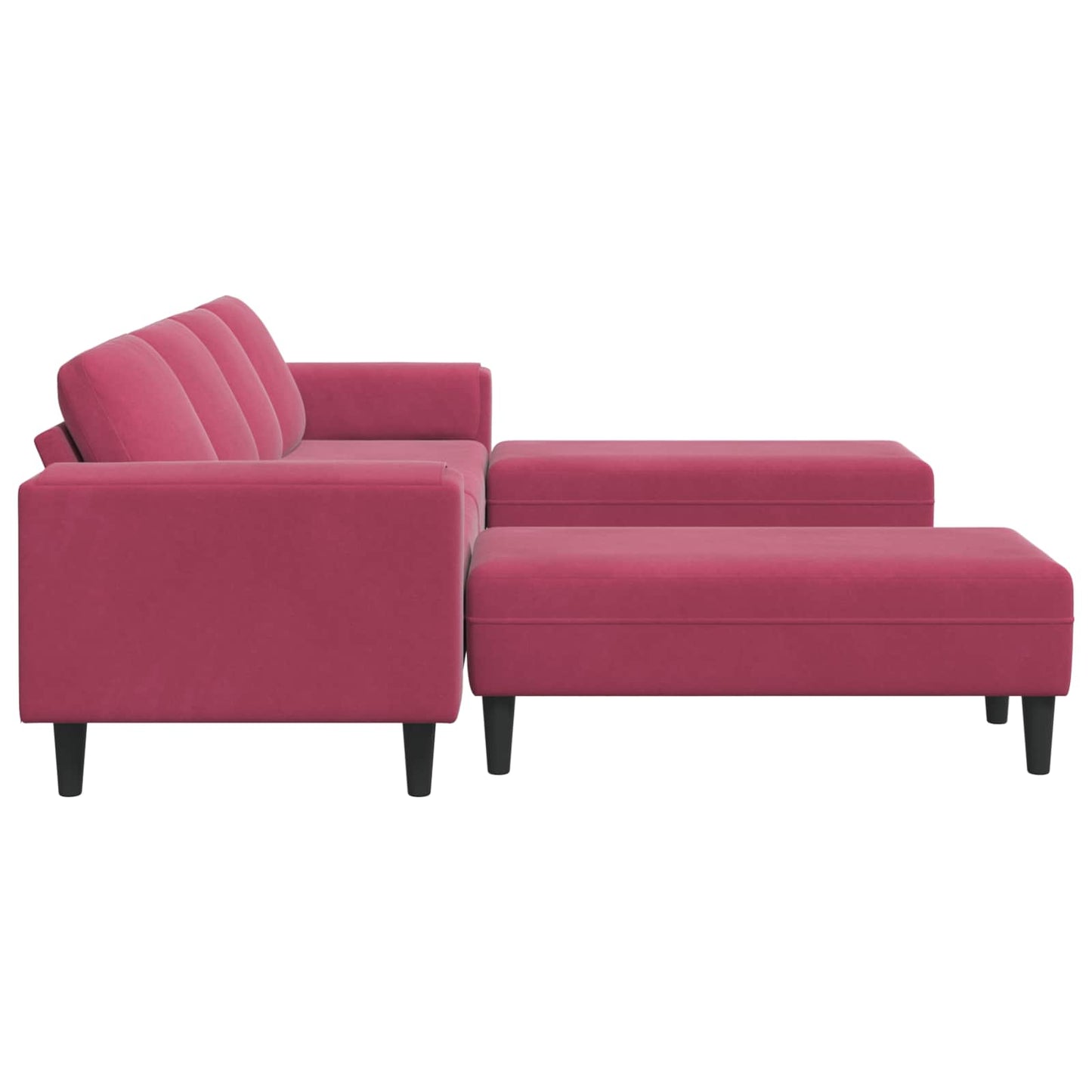 Living Room Couch 3 pcs Wine Red