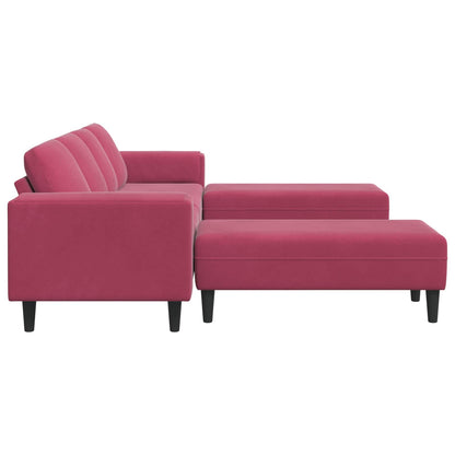 Living Room Couch 3 pcs Wine Red