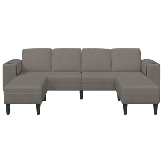 Sofa with Cushion Light Grey 250 x 188 x 76 cm Corduroy Fabric