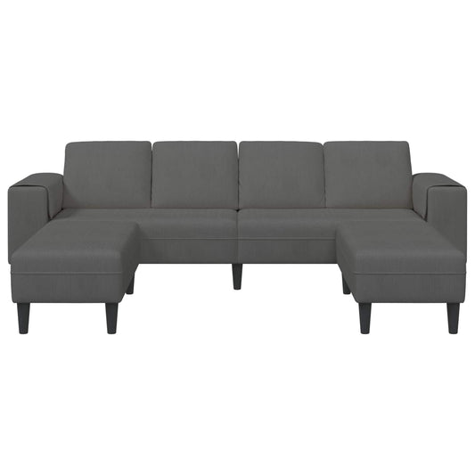 Sofa with Cushion Dark Grey 250 x 188 x 76 cm Corduroy Fabric