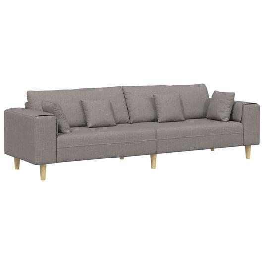 Sofa with Cushion Taupe 250 x 77 x 76 cm Fabric