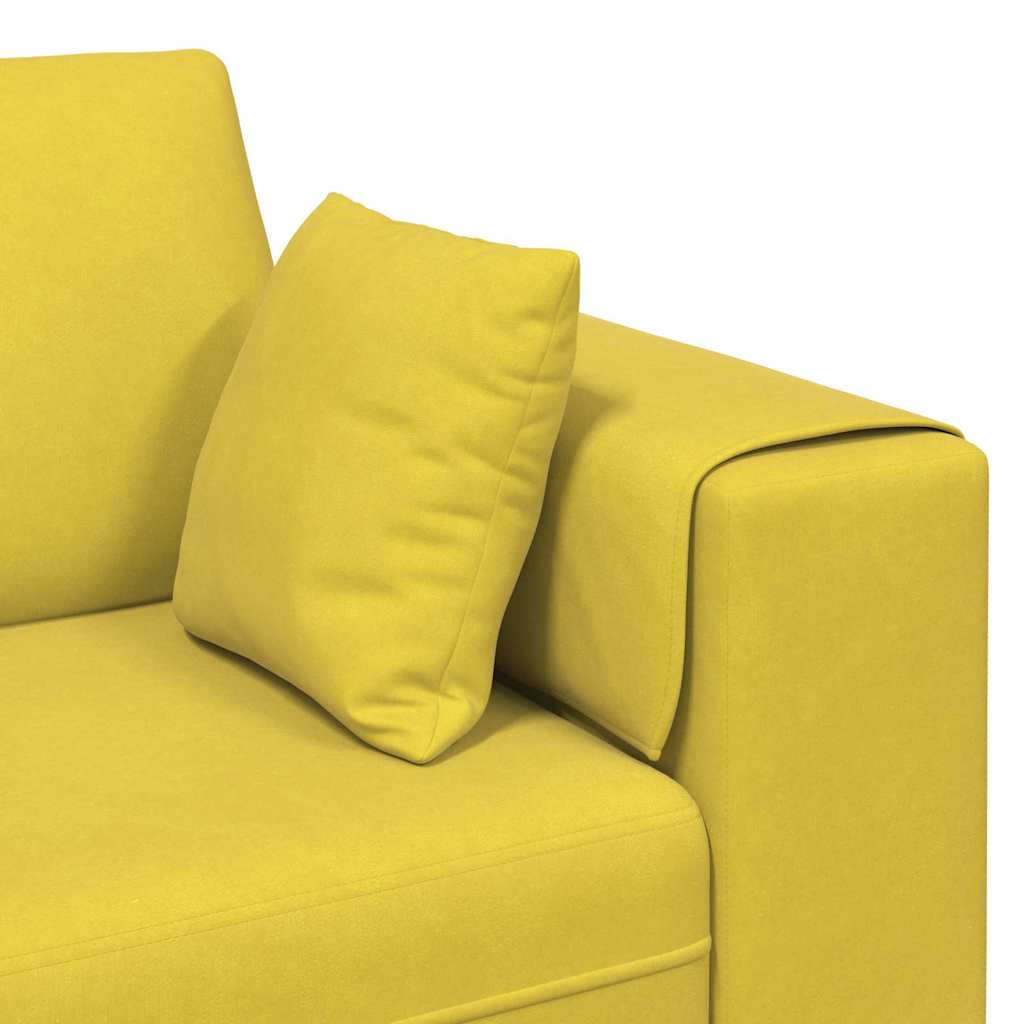 Sofa with Cushion Yellow 250 x 77 x 76 cm Velvet