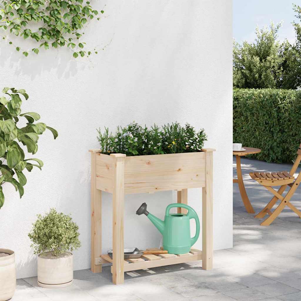 Garden Planter Beige 71 x 37 x 76.5 cm Solid Fir Wood