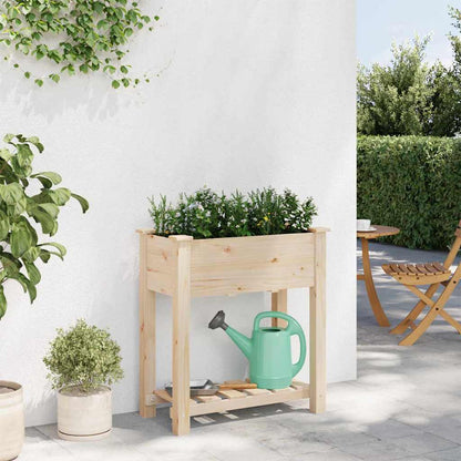 Garden Planter Beige 71 x 37 x 76.5 cm Solid Fir Wood