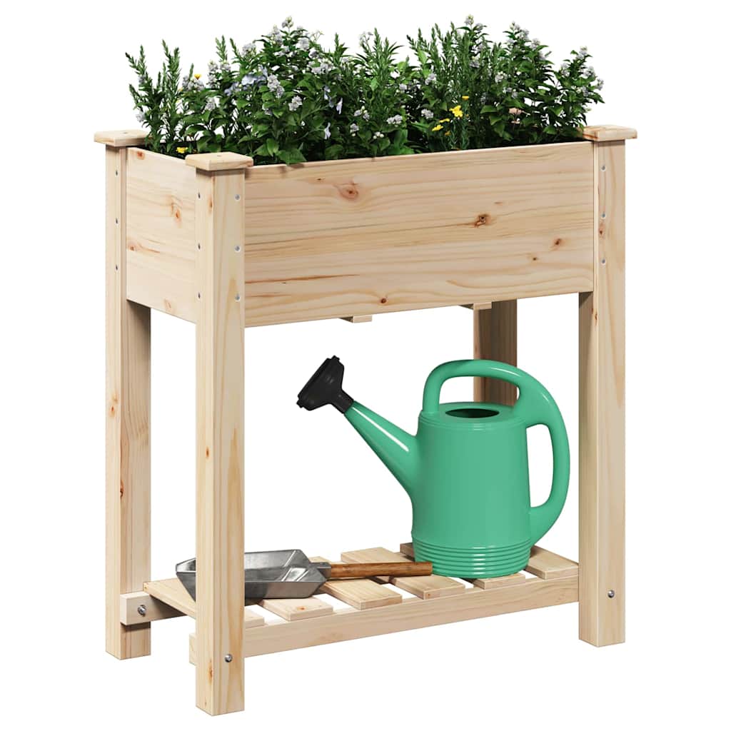 Garden Planter Beige 71 x 37 x 76.5 cm Solid Fir Wood