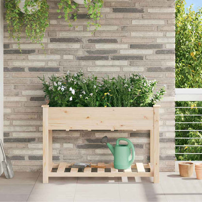 Garden Planter Beige 115 x 59 x 76.5 cm Solid Fir Wood